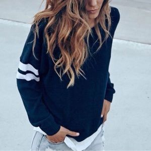 Brandy Melville Navy Blue Varsity Sweater